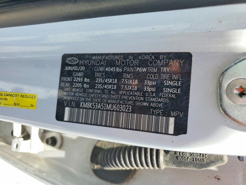 57152776 :رقم المزاد ، KM8K53A51MU603023 vin ، 2021 Hyundai Kona مزاد بيع