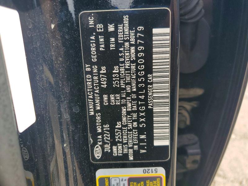 Aukcja sprzedaży 2016 Kia Optima, vin: 5XXGT4L35GG099779, numer aukcji: 57340636