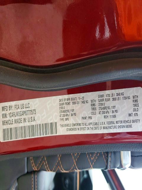 2023 Jeep Grand Cherokee მანქანა იყიდება აუქციონზე, vin: 1C4RJKEG4P8777573, აუქციონის ნომერი: 56243496