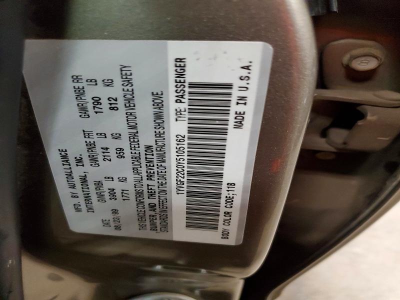 Aukcja sprzedaży 2000 Mazda 626, vin: 1YVGF22C0Y5105162, numer aukcji: 56071806