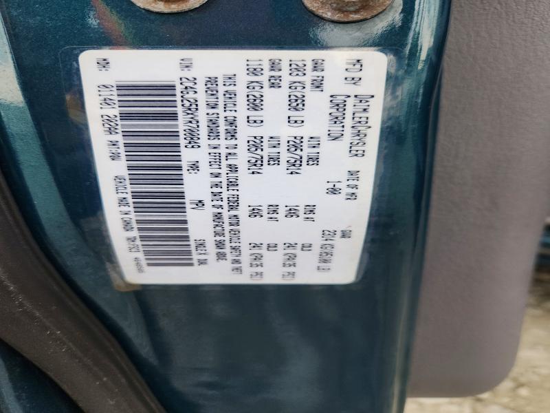 Aukcja sprzedaży 2000 Chrysler Voyager, vin: 2C4GJ25RXYR700849, numer aukcji: 58010336