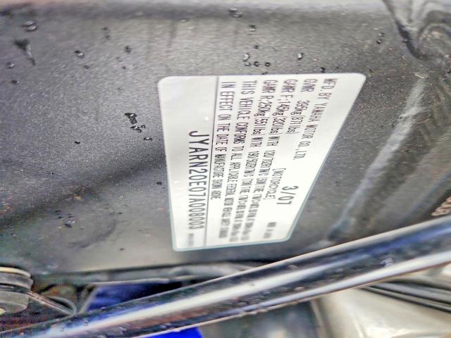 56327736 :رقم المزاد ، JYARN20E07A008003 vin ، 2007 Yamaha Yzfr1 مزاد بيع