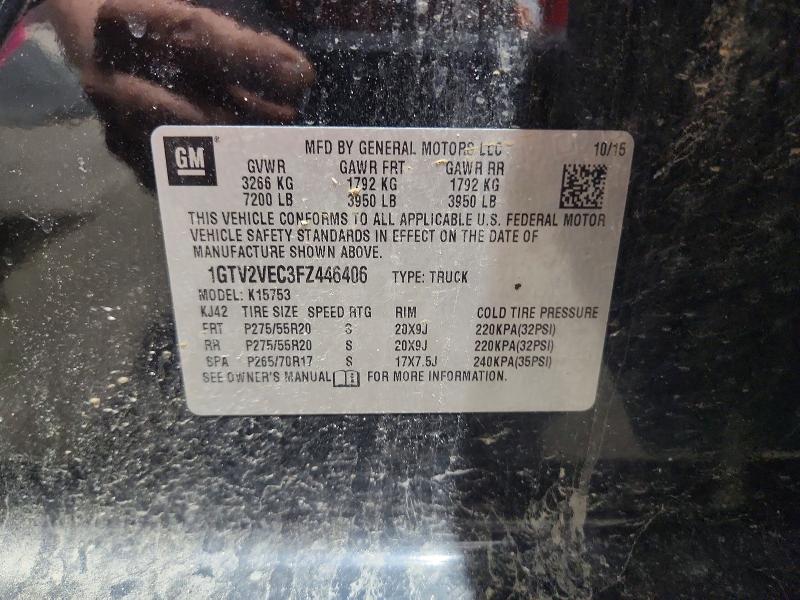 58645576 :رقم المزاد ، 1GTV2VEC3FZ446406 vin ، 2015 Gmc Sierra مزاد بيع