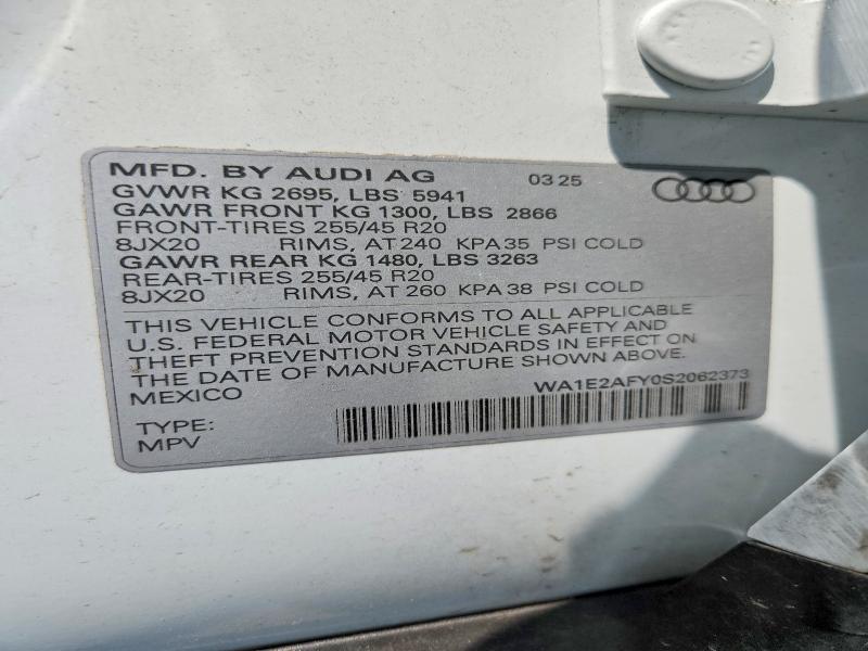 Продажа на аукционе авто 2025 Audi Q5 E, vin: WA1E2AFY0S2062373, номер лота: 59095456
