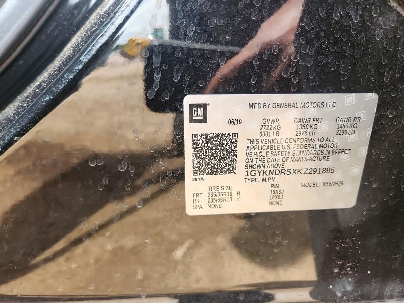 56609356 :رقم المزاد ، 1GYKNDRSXKZ291895 vin ، 2019 Cadillac Xt5 مزاد بيع