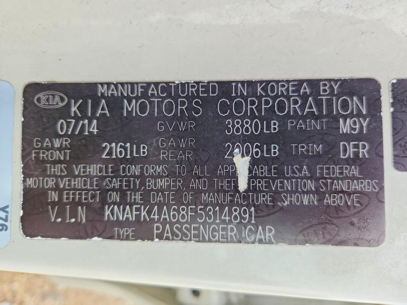 Продаж на аукціоні авто 2015 Kia Forte, vin: KNAFK4A68F5314891, номер лоту: 56664846