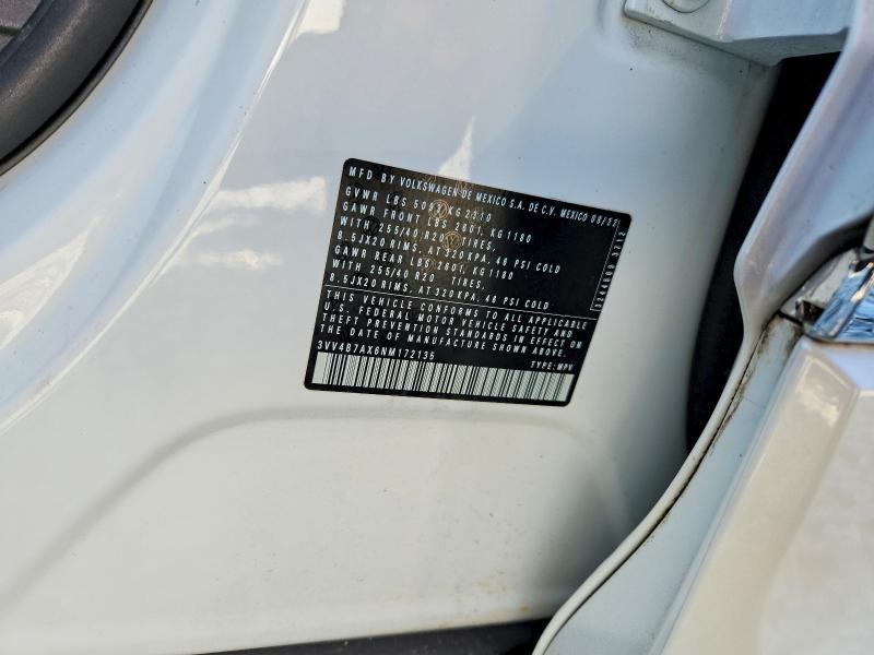 55935766 :رقم المزاد ، 3VV4B7AX6NM172135 vin ، 2022 Volkswagen Tiguan مزاد بيع