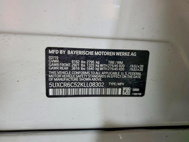Auction sale of the 2019 Bmw X5, vin: 5UXCR6C52KLL08302, lot number: 55781276