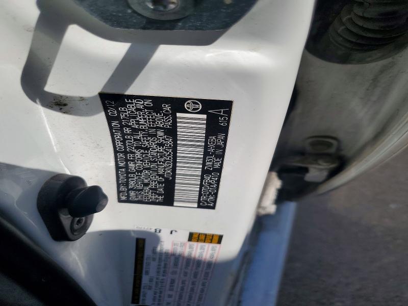 56354566 :رقم المزاد ، JTDKN3DU5C5415847 vin ، 2012 Toyota Prius مزاد بيع