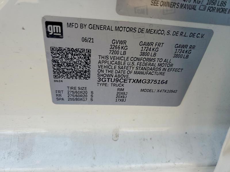 Продажа на аукционе авто 2021 Gmc Sierra, vin: 3GTU9CETXMG375164, номер лота: 57741406