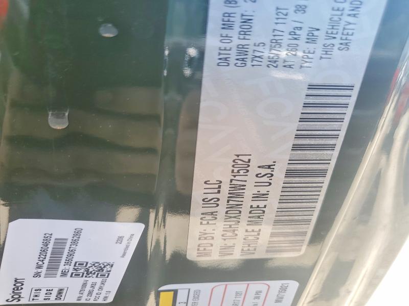 55639096 :رقم المزاد ، 1C4HJXDN7MW715021 vin ، 2021 Jeep Wrangler Unlimited مزاد بيع