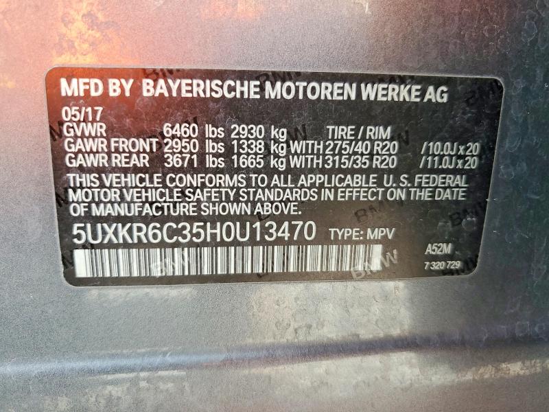 Aukcja sprzedaży 2017 Bmw X5, vin: 5UXKR6C35H0U13470, numer aukcji: 54985336