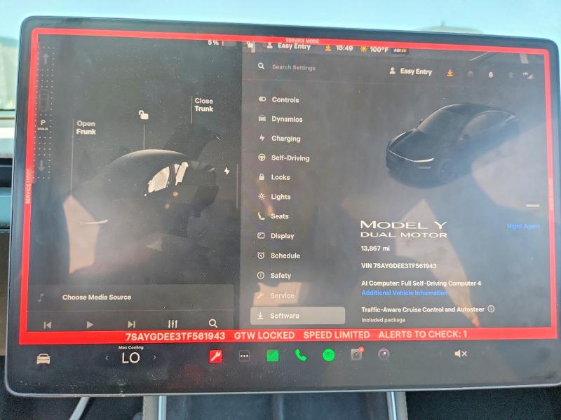 Продаж на аукціоні авто 2026 Tesla Model Y, vin: 7SAYGDEE3TF561943, номер лоту: 57601206
