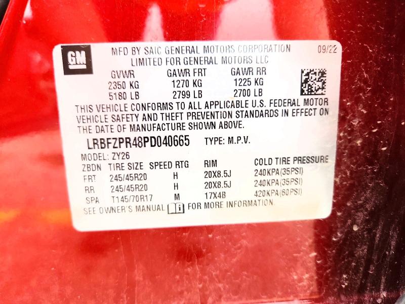 Продажа на аукционе авто 2023 Buick Envision, vin: LRBFZPR48PD040665, номер лота: 55509296
