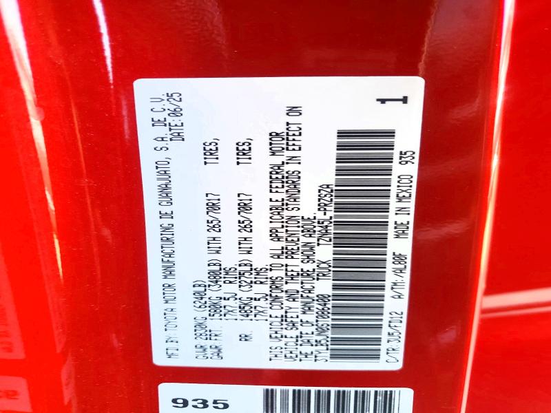 2025 Toyota Tacoma მანქანა იყიდება აუქციონზე, vin: 3TYLB5JN0ST086400, აუქციონის ნომერი: 58572276