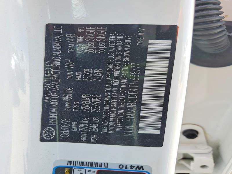 56943286 :رقم المزاد ، 5NMJBCDE4TH638777 vin ، 2026 Hyundai Tucson مزاد بيع