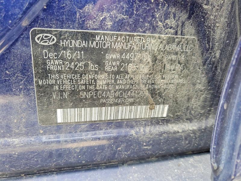 Продаж на аукціоні авто 2012 Hyundai Sonata, vin: 5NPEC4AB4CH441299, номер лоту: 58300086