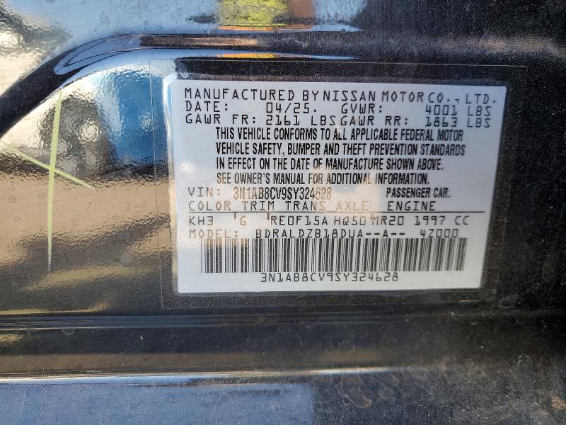 Продажа на аукционе авто 2025 Nissan Sentra, vin: 3N1AB8CV9SY324628, номер лота: 56440436