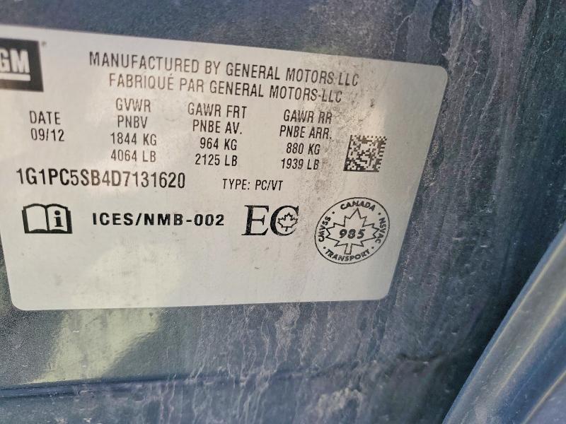 Продажа на аукционе авто 2013 Chevrolet Cruze, vin: 1G1PC5SB4D7131620, номер лота: 55954636