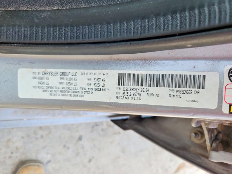 Aukcja sprzedaży 2014 Chrysler 200, vin: 1C3CCBBG2EN106104, numer aukcji: 58473046