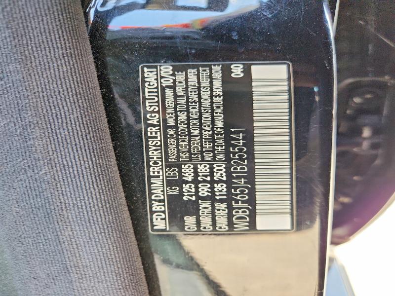 56827146 :رقم المزاد ، WDBJF65J41B255441 vin ، 2001 Mercedes-benz E مزاد بيع