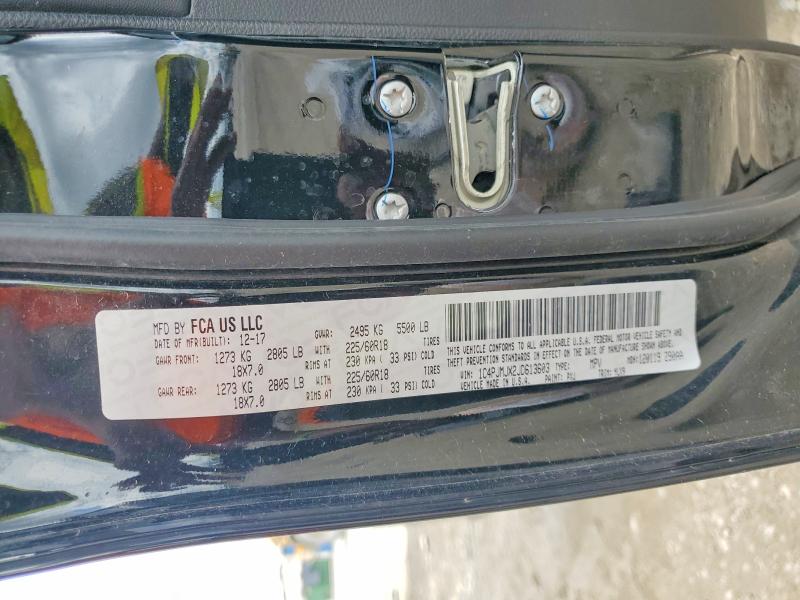 2018 Jeep Cherokee მანქანა იყიდება აუქციონზე, vin: 1C4PJMJX2JD613603, აუქციონის ნომერი: 57868326