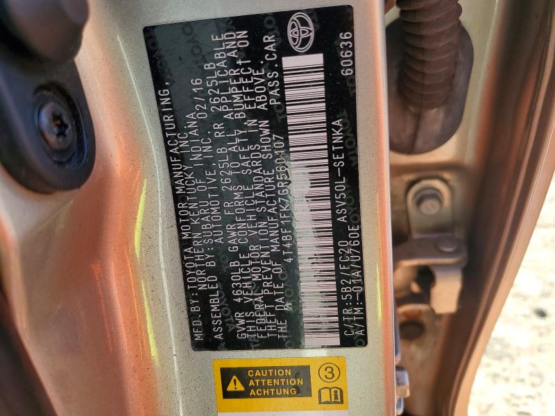 2016 Toyota Camry მანქანა იყიდება აუქციონზე, vin: 4T4BF1FK7GR560107, აუქციონის ნომერი: 57551846