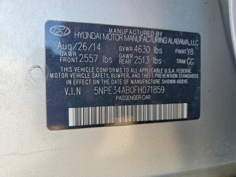 55599256 :رقم المزاد ، 5NPE34AB0FH071859 vin ، 2015 Hyundai Sonata مزاد بيع