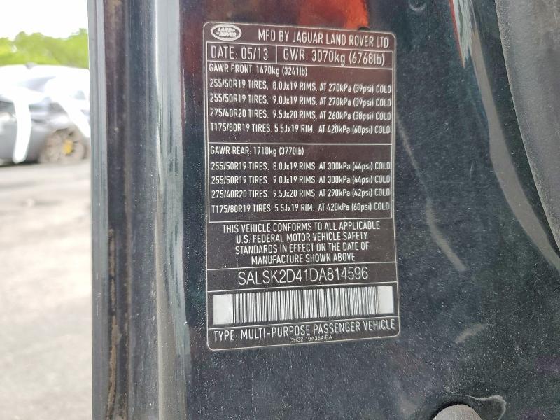 Продажа на аукционе авто 2013 Land Rover Range Rover Sport, vin: SALSK2D41DA814596, номер лота: 57968306