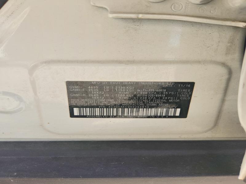 54632456 :رقم المزاد ، 4S4BSAKC9H3294813 vin ، 2017 Subaru Outback مزاد بيع