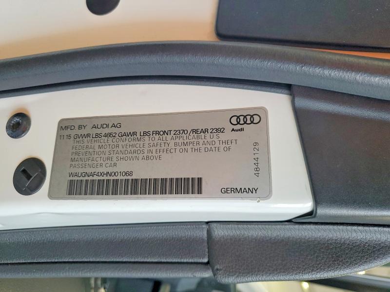 Aukcja sprzedaży 2017 Audi A4, vin: WAUGNAF4XHN001068, numer aukcji: 58443326