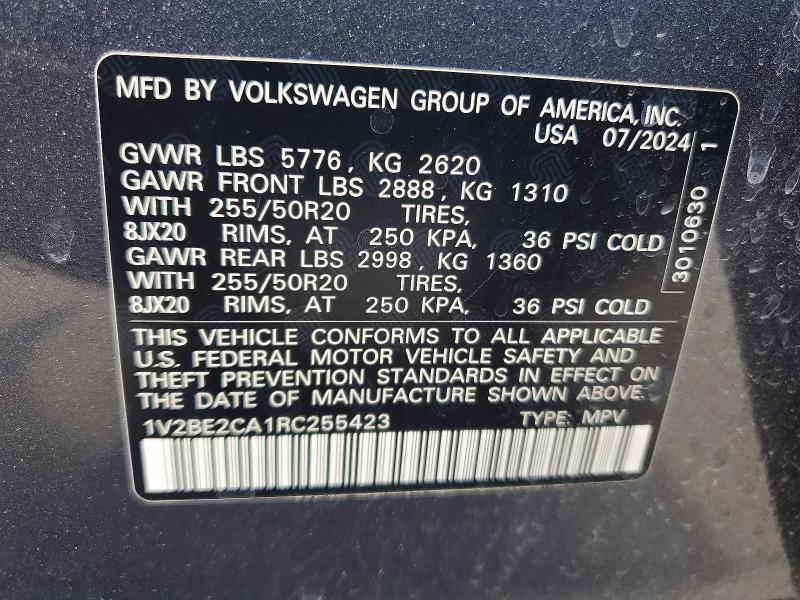 Продаж на аукціоні авто 2024 Volkswagen Atlas Cross Sport, vin: 1V2BE2CA1RC255423, номер лоту: 56681356