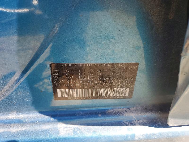2017 Subaru Impreza მანქანა იყიდება აუქციონზე, vin: 4S3GTAD60H3712240, აუქციონის ნომერი: 57273886