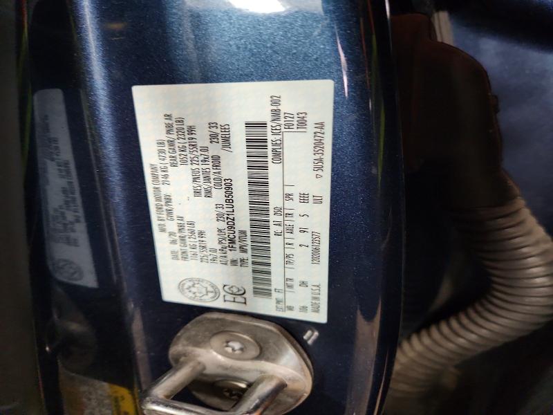 56166206 :رقم المزاد ، 1FMCU9DZ1LUB50903 vin ، 2020 Ford Escape 4d مزاد بيع