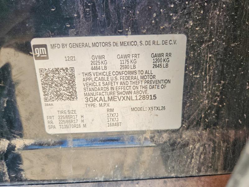 2022 Gmc Terrain მანქანა იყიდება აუქციონზე, vin: 3GKALMEVXNL128915, აუქციონის ნომერი: 55789696