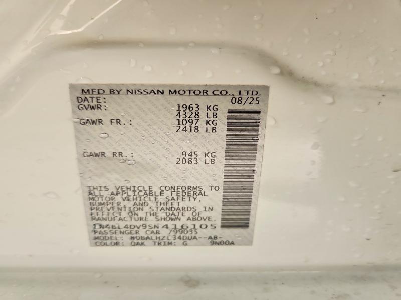 Aukcja sprzedaży 2025 Nissan Altima, vin: 1N4BL4DV9SN416105, numer aukcji: 57912066