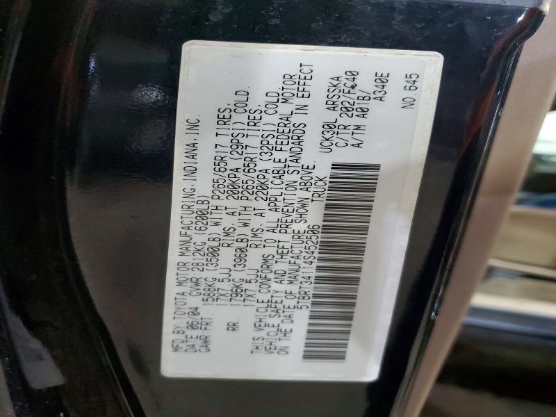 2004 Toyota Tundra მანქანა იყიდება აუქციონზე, vin: 5TBRT34114S452506, აუქციონის ნომერი: 57876546