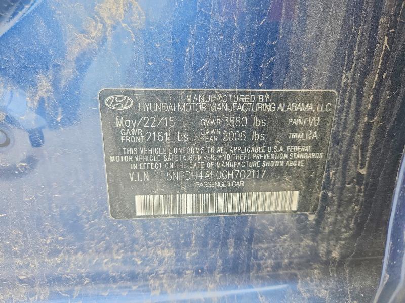 Продаж на аукціоні авто 2016 Hyundai Elantra, vin: 5NPDH4AE0GH702117, номер лоту: 56962066