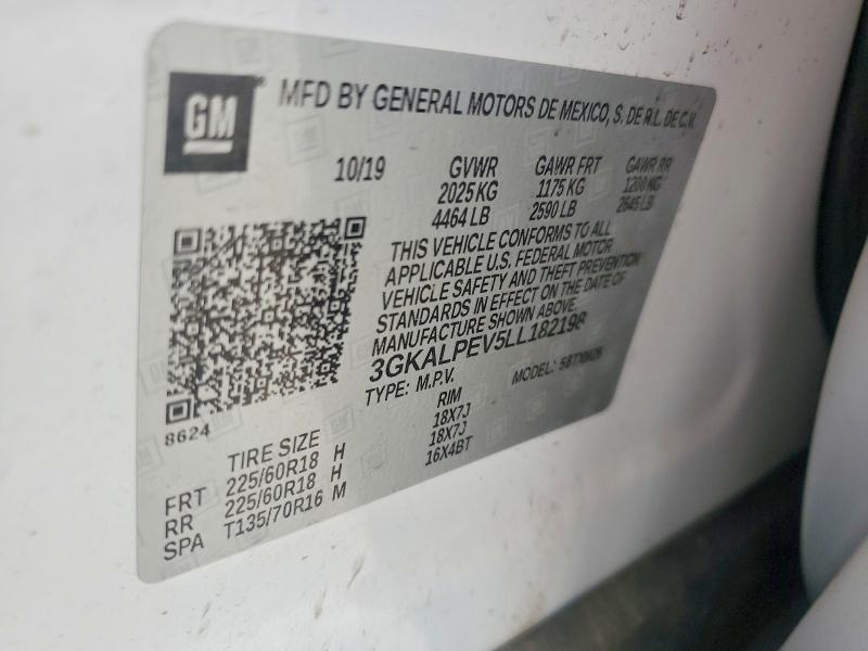 57518466 :رقم المزاد ، 3GKALPEV5LL182198 vin ، 2020 Gmc Terrain مزاد بيع