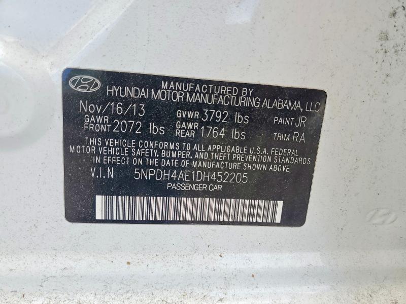 Продаж на аукціоні авто 2013 Hyundai Elantra, vin: 5NPDH4AE1DH452205, номер лоту: 57411016