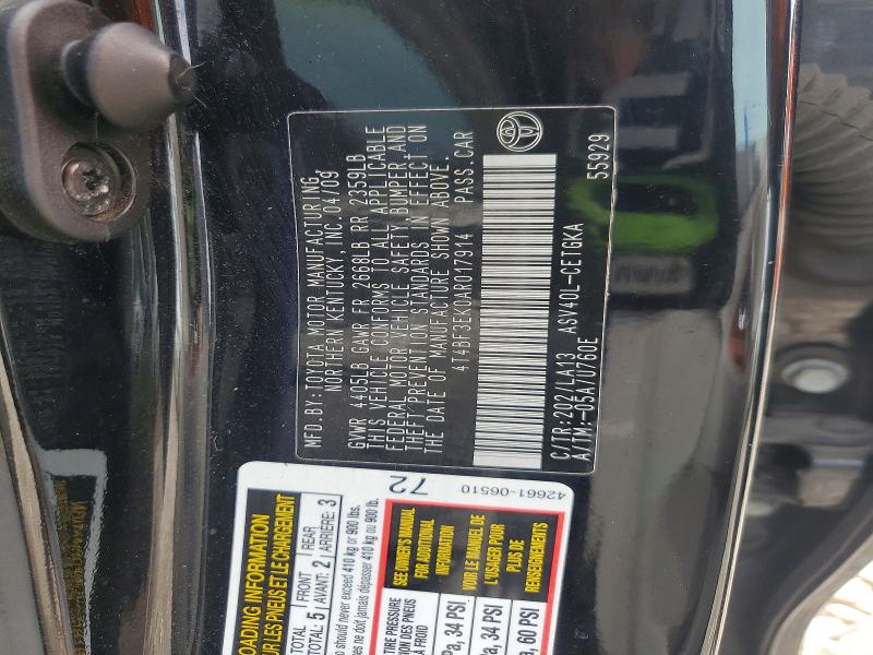 Продаж на аукціоні авто 2010 Toyota Camry, vin: 4T4BF3EK0AR017914, номер лоту: 56474826