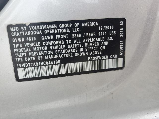 55359076 :رقم المزاد ، 1VWDT7A31HC044185 vin ، 2017 Volkswagen Passat مزاد بيع