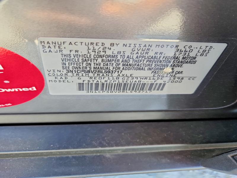 Aukcja sprzedaży 2024 Nissan Kicks, vin: 3N1CP5BV2RL593717, numer aukcji: 58498246