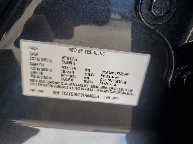 2026 Tesla Model Y მანქანა იყიდება აუქციონზე, vin: 7SAYGDEE9TA686264, აუქციონის ნომერი: 57319836