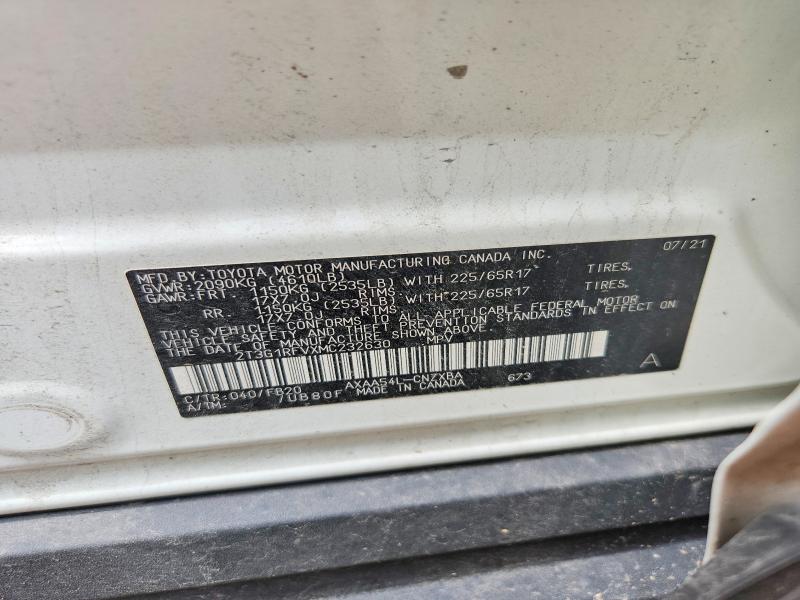Aukcja sprzedaży 2021 Toyota Rav4, vin: 2T3G1RFVXMC232630, numer aukcji: 57194516