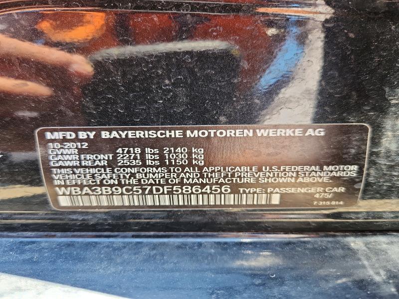 2013 Bmw 335 მანქანა იყიდება აუქციონზე, vin: WBA3B9C57DF586456, აუქციონის ნომერი: 57236196