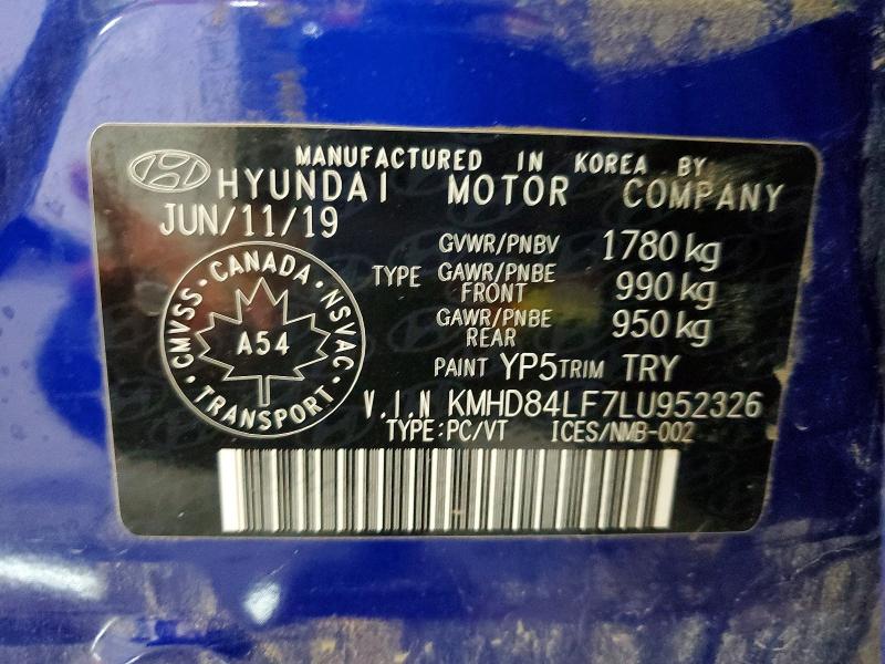 Aukcja sprzedaży 2020 Hyundai Elantra, vin: KMHD84LF7LU952326, numer aukcji: 58931386