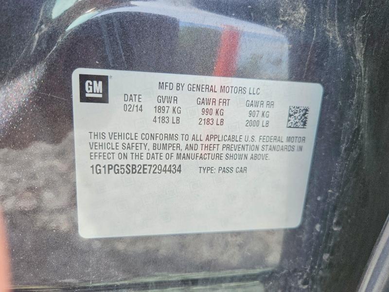57435376 :رقم المزاد ، 1G1PG5SB2E7294434 vin ، 2014 Chevrolet Cruze مزاد بيع