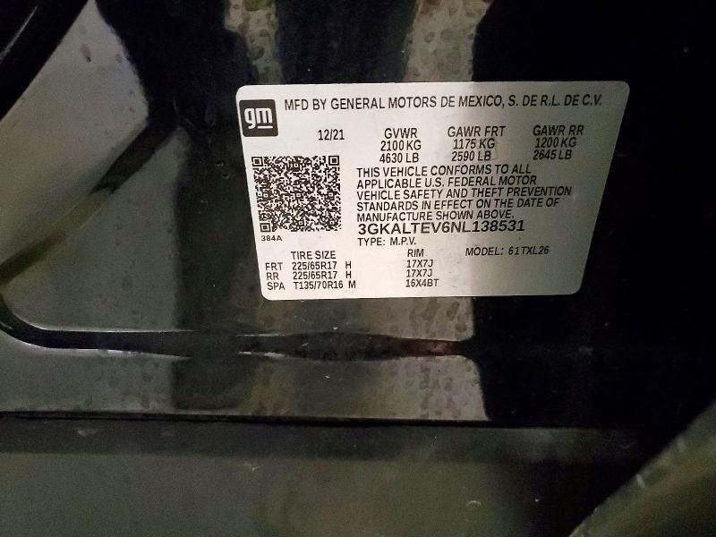 Aukcja sprzedaży 2022 Gmc Terrain, vin: 3GKALTEV6NL138531, numer aukcji: 55940406