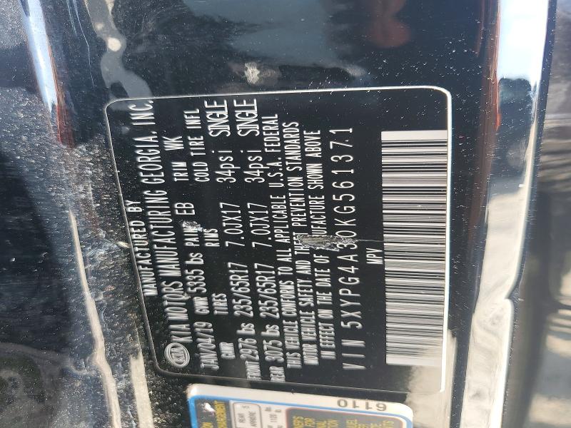Продаж на аукціоні авто 2019 Kia Sorento, vin: 5XYPG4A30KG561371, номер лоту: 56679226